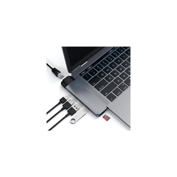 Satechi Aluminium Type-C Pro Hub USB-C dockningsstation med Ethernet – GigE