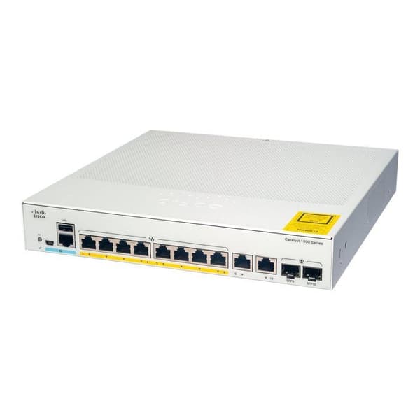CISCO C1000-8T-E-2G-L Catalyst 1000 8-portars Gigabit endast data 2 x 1G SFP Uplinks LAN-bas med extern strömförsörjning