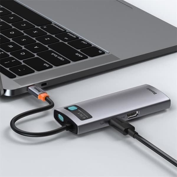 Multifunktionsdockningsstation - BASEUS - 6-i-1 - 100W PD - 4K HD - USB 3.0