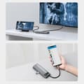Miniatyrbild 4 av 6: 9 i 1 USB C HUB-adapter - Baseus - 4K HDMI - 3 USB 3.0-portar - 100W snabbladdning - Grå