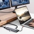 Miniatyrbild 5 av 6: 9 i 1 USB C HUB-adapter - Baseus - 4K HDMI - 3 USB 3.0-portar - 100W snabbladdning - Grå