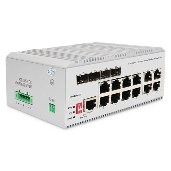 Digitus Industrial 8+4 L2 hanterad Gigabit Ethernet-switch