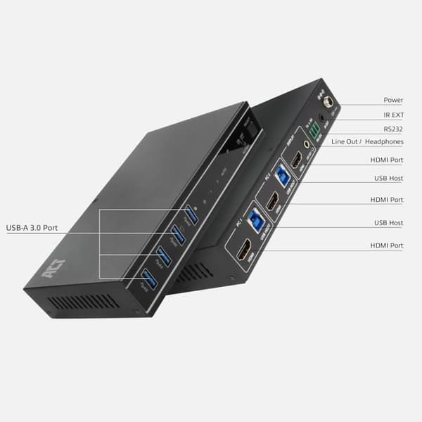 KVM-switch - ACT - AC7912 - 2 PC 1 Skärm - 4K 60Hz - HDMI - USB 3.0