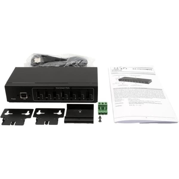 HUB USB 2.0 - GENERISK - EXSYS EX-11217HMVS - 7 Portar - Metallisk - Skydd 15KV ESD