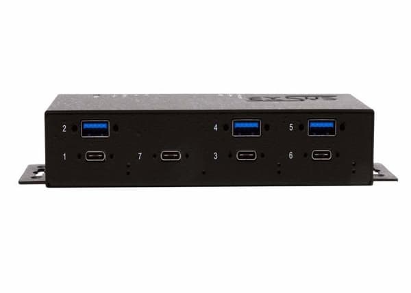 Hub Exsys - EX-1237HMVS - Hub - 3 x USB 3.2 Gen 2 + 4 x USB-C 3.2 Gen 2 - Skrivebord, väggmonterbar