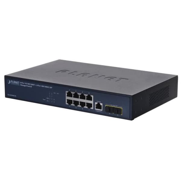 Planet 10/100/1000T + 2-portars hanterad L2/L4 Gigabit Ethernet (10/100/1000) 1U Blå - GS-4210-8T2S
