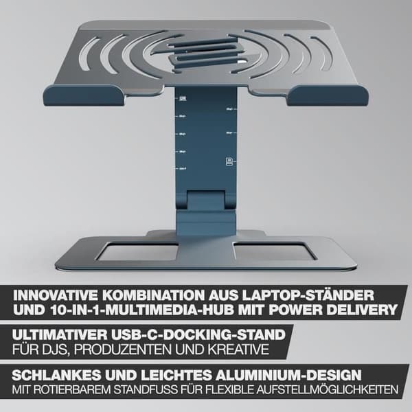 Reloop Stand Hub Pro - Multimedia USB-C 10-i-1 Stativ med Power Delivery