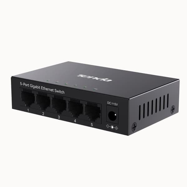Tenda TEG1005M nätverksswitch Ohanterad L2 Gigabit Ethernet (10/100/1000) Svart