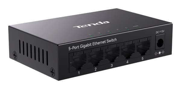 Tenda TEG1005M nätverksswitch Ohanterad L2 Gigabit Ethernet (10/100/1000) Svart