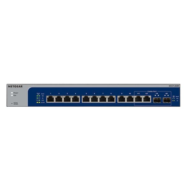 Switch 12-Port - NETGEAR - XS512EM - 10-Gigabit - Smart Managed Plus - Rackable
