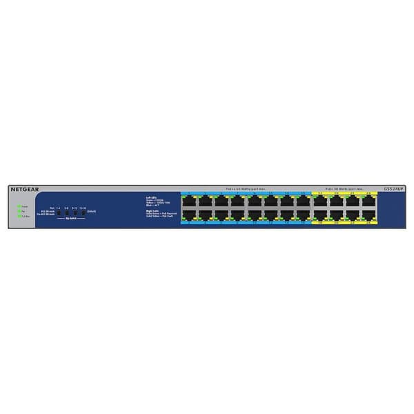 Nätverksswitch - NETGEAR - GS524UP - 24 Gigabit-portar - PoE++ - Icke hanterbar