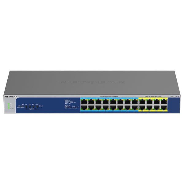 Nätverksswitch - NETGEAR - GS524UP - 24 Gigabit-portar - PoE++ - Icke hanterbar