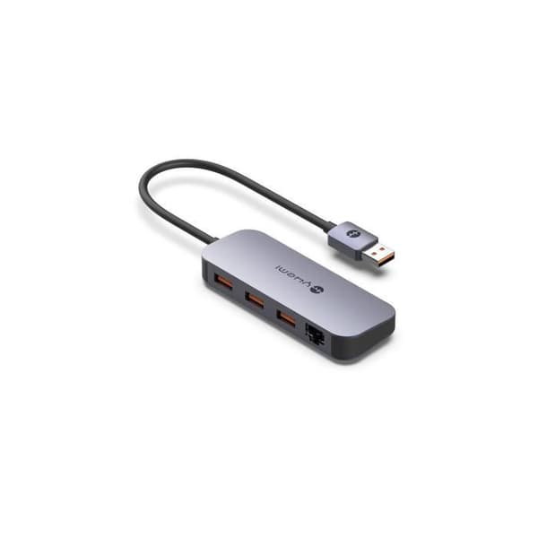 Xiaomi YHEMI MU705 USB Gigabit LAN/Hub, 4 i 1 USB HUB, Aluminium material, 5 Gbit/s, USB3.0*3, RJ45 1000M*1 för Xiaomi, Huawei TV-box.