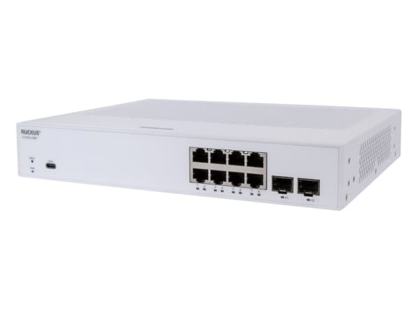 RUCKUS Networks ICX8100-C08PF, hanterad, Gigabit Ethernet (10/100/1000), Strömförsörjning via Ethernet (PoE) stöd, Rackmontering, 1U