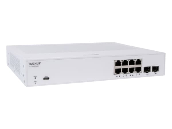 RUCKUS Networks ICX8100-C08PF, hanterad, Gigabit Ethernet (10/100/1000), Strömförsörjning via Ethernet (PoE) stöd, Rackmontering, 1U