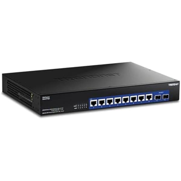 Ohanterad switch - TRENDnet - TEG-S7102 - 10 portar 10 G - 8 portar RJ-45 - 2 portar SFP+ Svart
