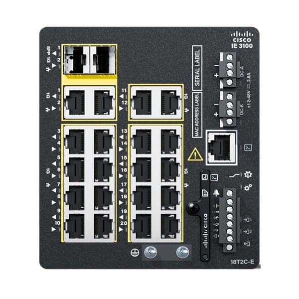 Switch CISCO IE-3100-18T2C-E Svart