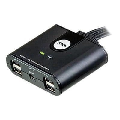 Aten US424 4 Device to 4 PC/MAC USB 2.0 Sharer - USB Device Sharing Switch - Svart Svart