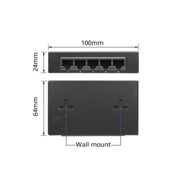ACT nätverksswitch - 5 portar - Gigabit Ethernet - metallisk design