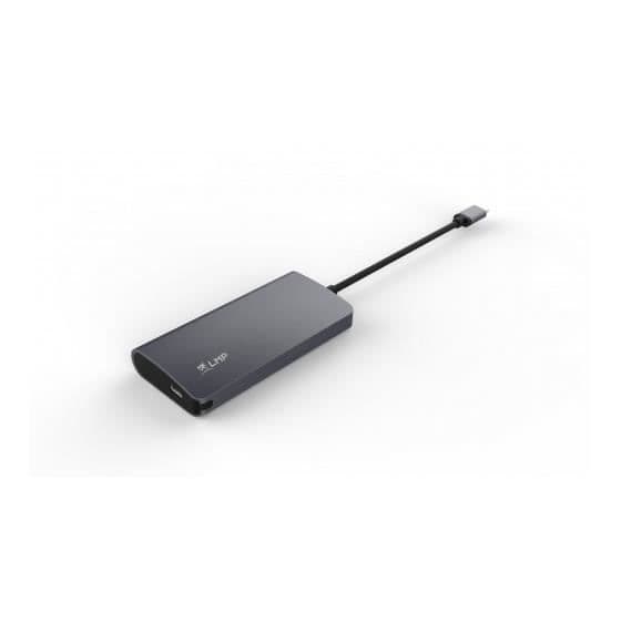 USB-hubb - LMP - 17104 - 5 portar - USB 3.0 Type-C - HDMI - Grå aluminium