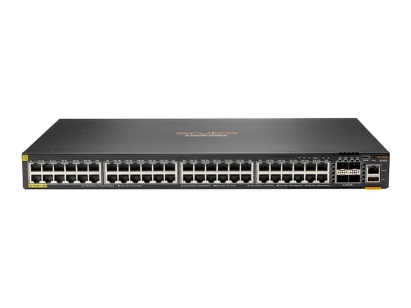 HPE Aruba Networking CX 6200F 48G Class 4 PoE 4SFP 370W Switch - Switch - max. staplingsavstånd 10 kms - L3 - Administrerad - 48 x 10/100/1000 (PoE+)