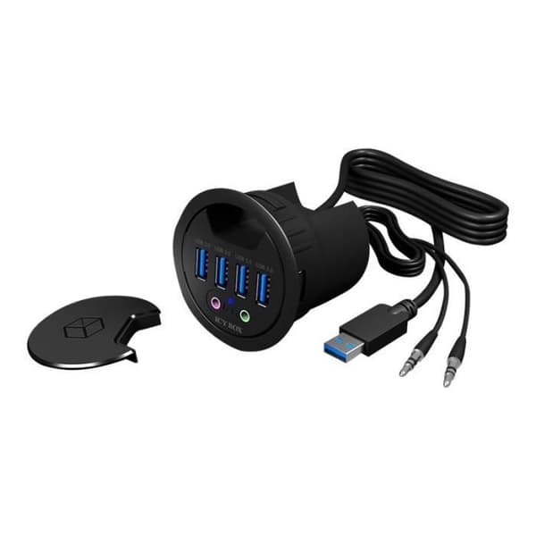 Koncentrator (hub) - RAIDSONIC - ICY BOX IB-HUB1403A - 4 SuperSpeed USB 3.0-portar - Infälld montering
