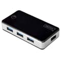 Miniatyrbild 3 av 3: USB 3.0-hubb - DIGITUS - 4 portar - Svart - Strömförsörjning - Överspänningsskydd