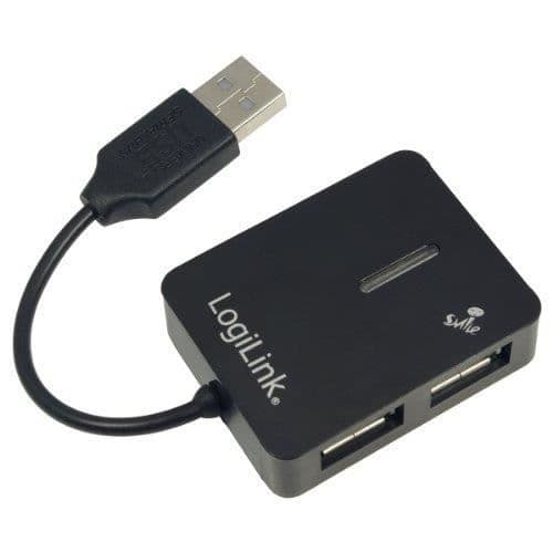 USB-hub - LogiLink - Smile Hub - 4 portar - USB 2.0 - 480 Mbit/s - Svart