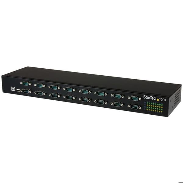USB Seriell Hub - STARTECH - USB till 16x DB9 RS232 Adapter - Rackmonterbar - FTDI - Svart