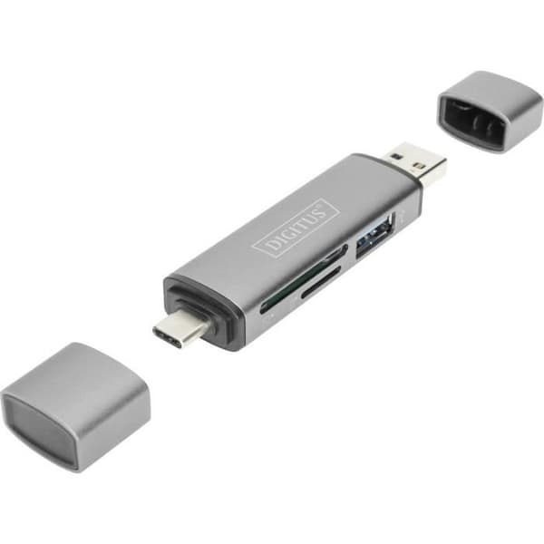 Digitus DA-70886 Hub / extern minneskortläsare grå