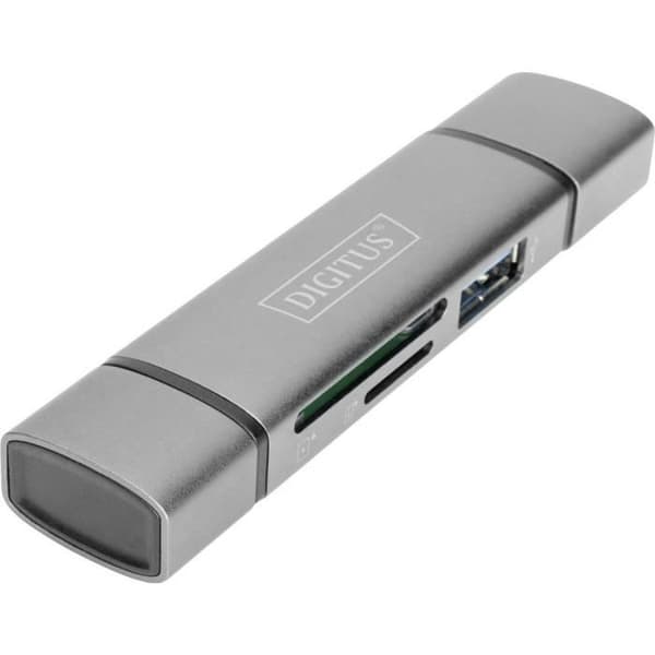 Digitus DA-70886 Hub / extern minneskortläsare grå