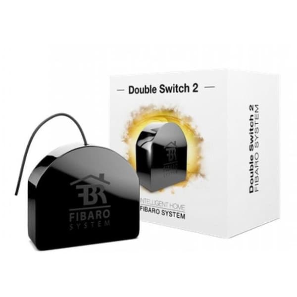 Modul inbyggd Z-Wave Plus - Fibaro - Dubbel relä - 10A - Energimätning - 230V