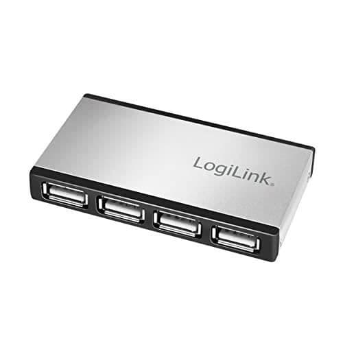 LOGILINK 4-PORTAR USB 2.0 HUB MED ALUMINIUMKÅL OCH STRÖMFÖRSÖRJNING