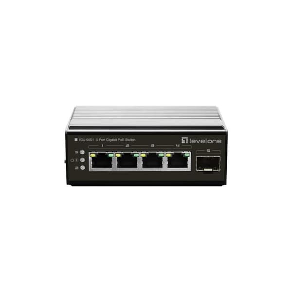 LEVELONE IGU-0501 Gigabit Ethernet nätverksswitch - 4 portar - Överspänningsskydd Svart