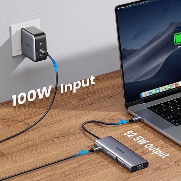 HUB USB-C - Ugreen - 10en1 - Snabbladdning 100W - 4K HDMI - 10 portar