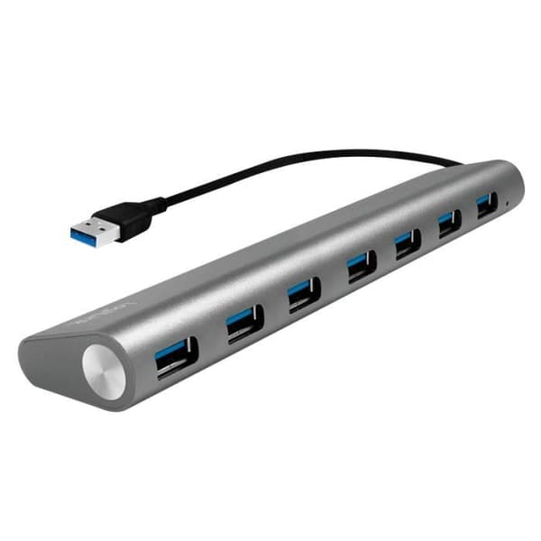 LogiLink UA0308, USB 3.0 (3.1 Gen 1) Typ-A, USB 3.0 (3.1 Gen 1) Typ-A, 5000 Mbit-s, Grå, Svart, Aluminium