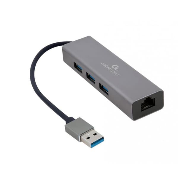 ADAPTADOR DE RED GEMBIRD A-AMU3-LAN-01 USB AM GIGABIT CON HUB USB 3.0 DE 3 PUERTOS
