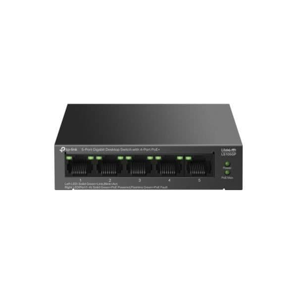 TP-LINK LiteWave LS105GP Switch - 5 ohanterade Gigabit Ethernet-portar - Power over Ethernet (PoE)