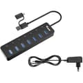 Miniatyrbild 2 av 2: Utrusta 128965 7-portars USB 3.2 Gen 1 Hub med strömadapter