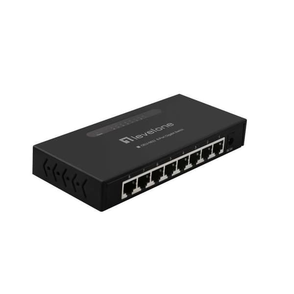 Switch - LEVELONE - GEU-0822 - 8 portar - Gigabit Ethernet - Ohanterad Svart