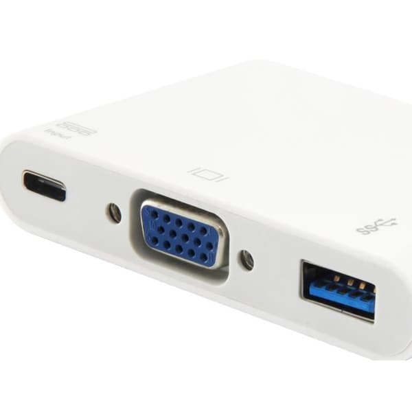 Utrusta 133462, USB 3.0 (3.1 Gen 1) Typ-C, USB 3.0 (3.1 Gen 1) Typ-A, USB 3.0 (3.1 Gen 1) Typ-C,VGA, CE, RoHS, Vit, Plast