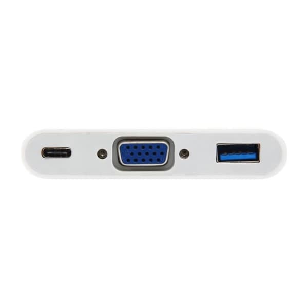 Utrusta 133462, USB 3.0 (3.1 Gen 1) Typ-C, USB 3.0 (3.1 Gen 1) Typ-A, USB 3.0 (3.1 Gen 1) Typ-C,VGA, CE, RoHS, Vit, Plast