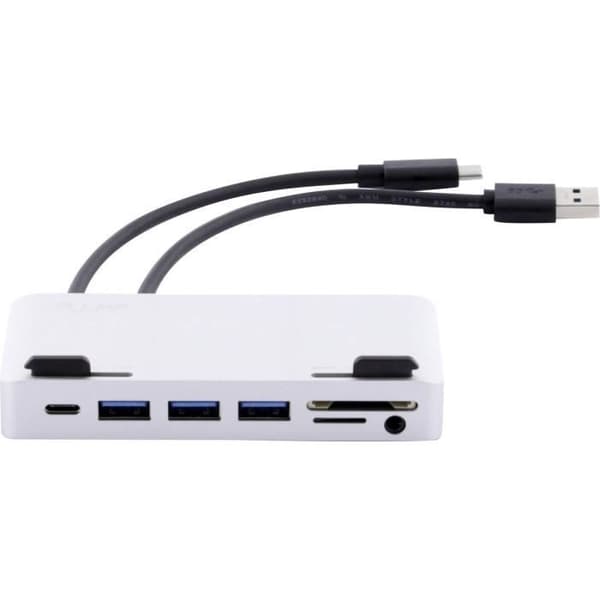 USB-C-hubb - LMP - Anslutningshub - 7 portar - Diskret fäste - Silver