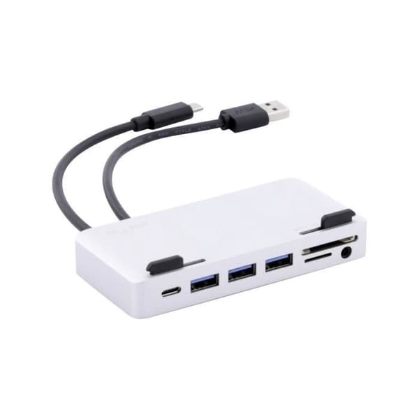USB-C-hubb - LMP - Anslutningshub - 7 portar - Diskret fäste - Silver