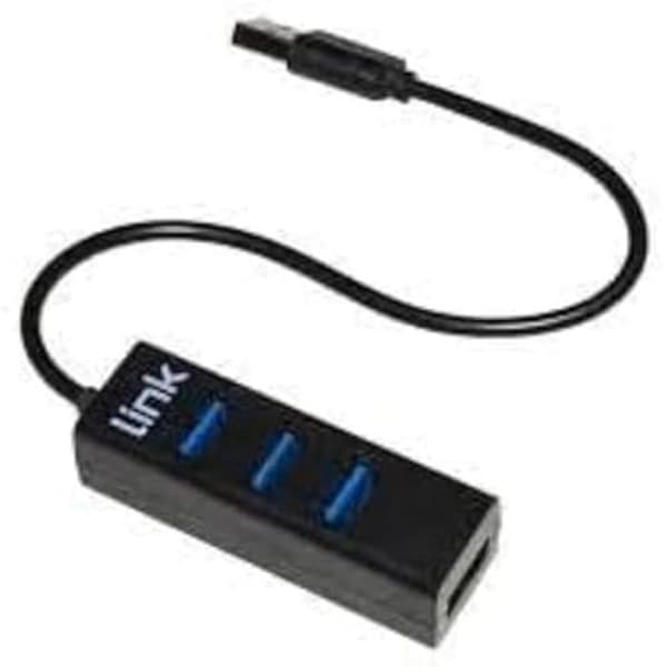 LINK LKHUB024 4-portars USB 2.0 Hub - Hot Plug &amp; Plug and Play - Svart