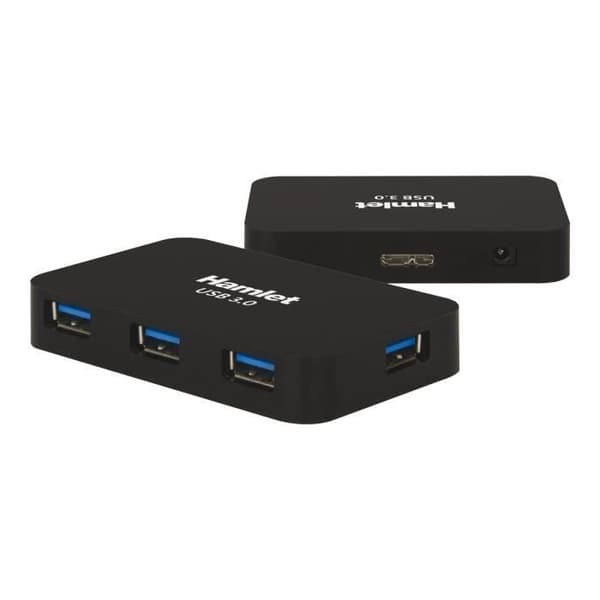 Hamlet XHUB430BKPW Concentrator (hub) 4 x SuperSpeed USB 3.0 Stationär dator