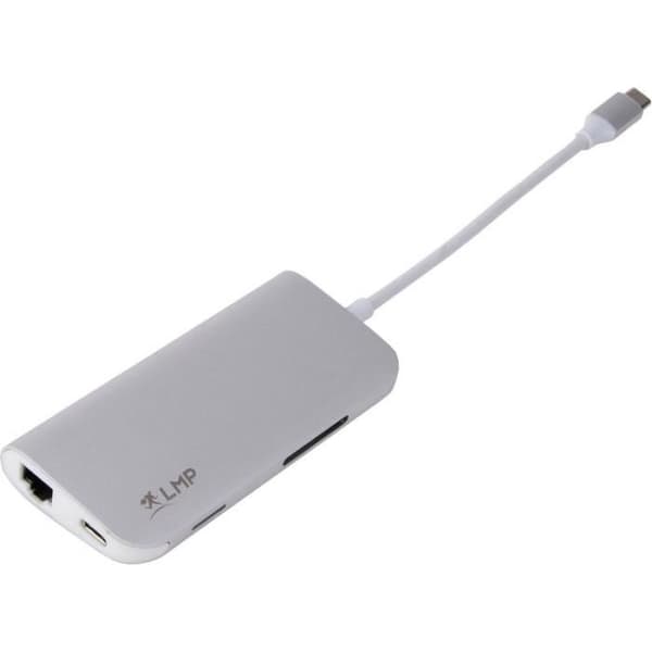 LMP USB-C mini docka - 8-portars USB-C docka Silver