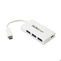 Miniatyrbild 2 av 4: Hub USB-C - STARTECH - 4 portar USB 3.0 - 1x USB-C 3x USB-A - Bussmatad - Vit