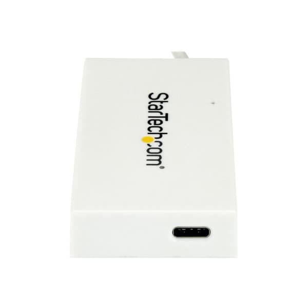 Hub USB-C - STARTECH - 4 portar USB 3.0 - 1x USB-C 3x USB-A - Bussmatad - Vit