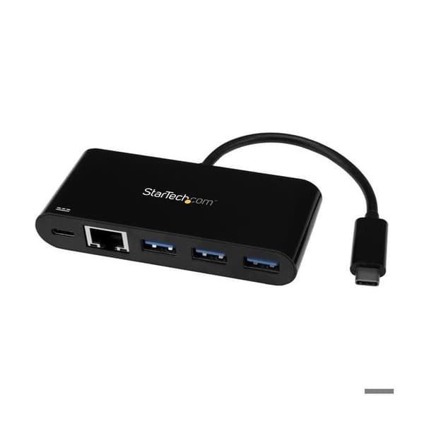 USB 3.0-hub - STARTECH - 3 portar - Gigabit Ethernet - Power Delivery - Kompakt och bärbar